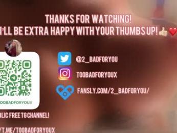 2badforyou — Chaturbate recorded stream image, 21.02.2026 10:00